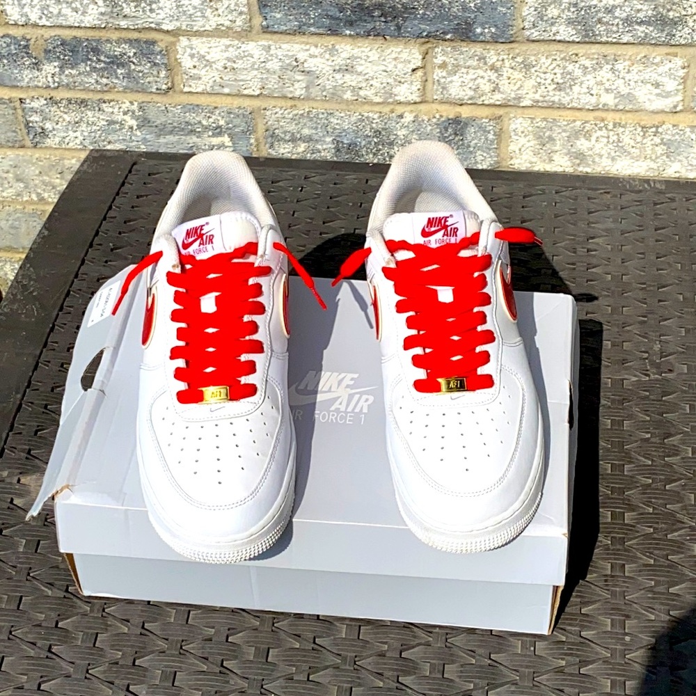 Air Force 1s Customs white and red
